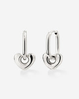 Phat Heart Oval Hoop Set Baby Silver