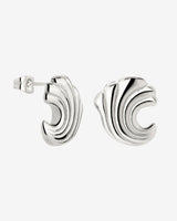 Bold Wave Studs Silver
