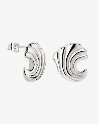 Bold Wave Studs Silver