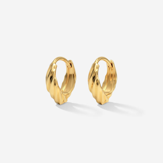 Mini Twist Hoops Stud Earrings Gold