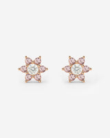 Sparkling Pink Petal Studs Rose Gold