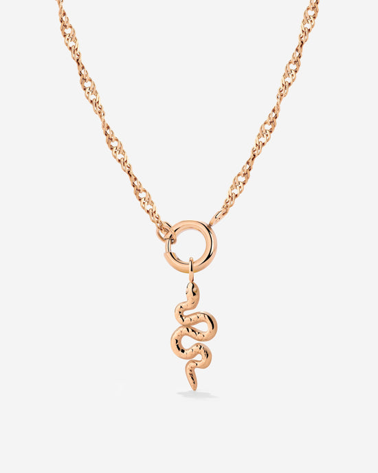 Serpent Singapore Chain Necklace Set Rose Gold
