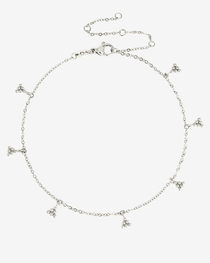 Tiny Beads Anklet Silver