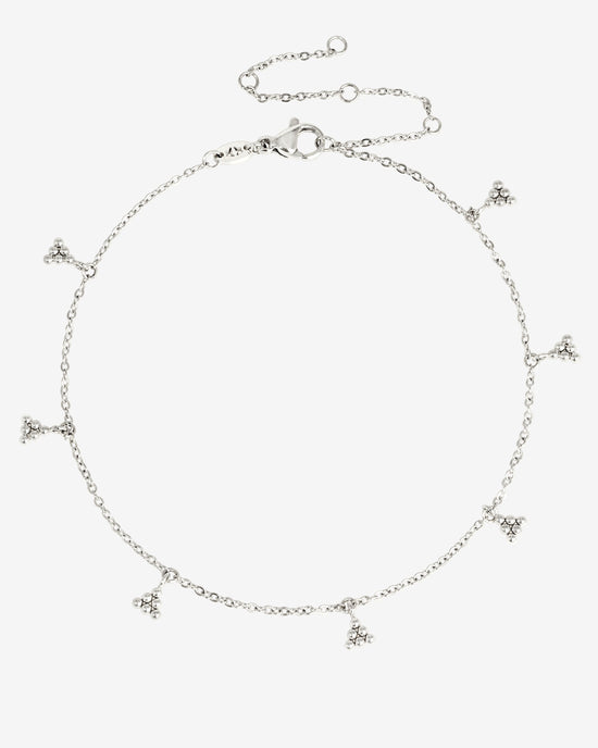 Tiny Beads Anklet Silver