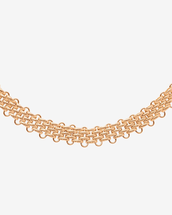 Bold Mesh Necklace Rose Gold