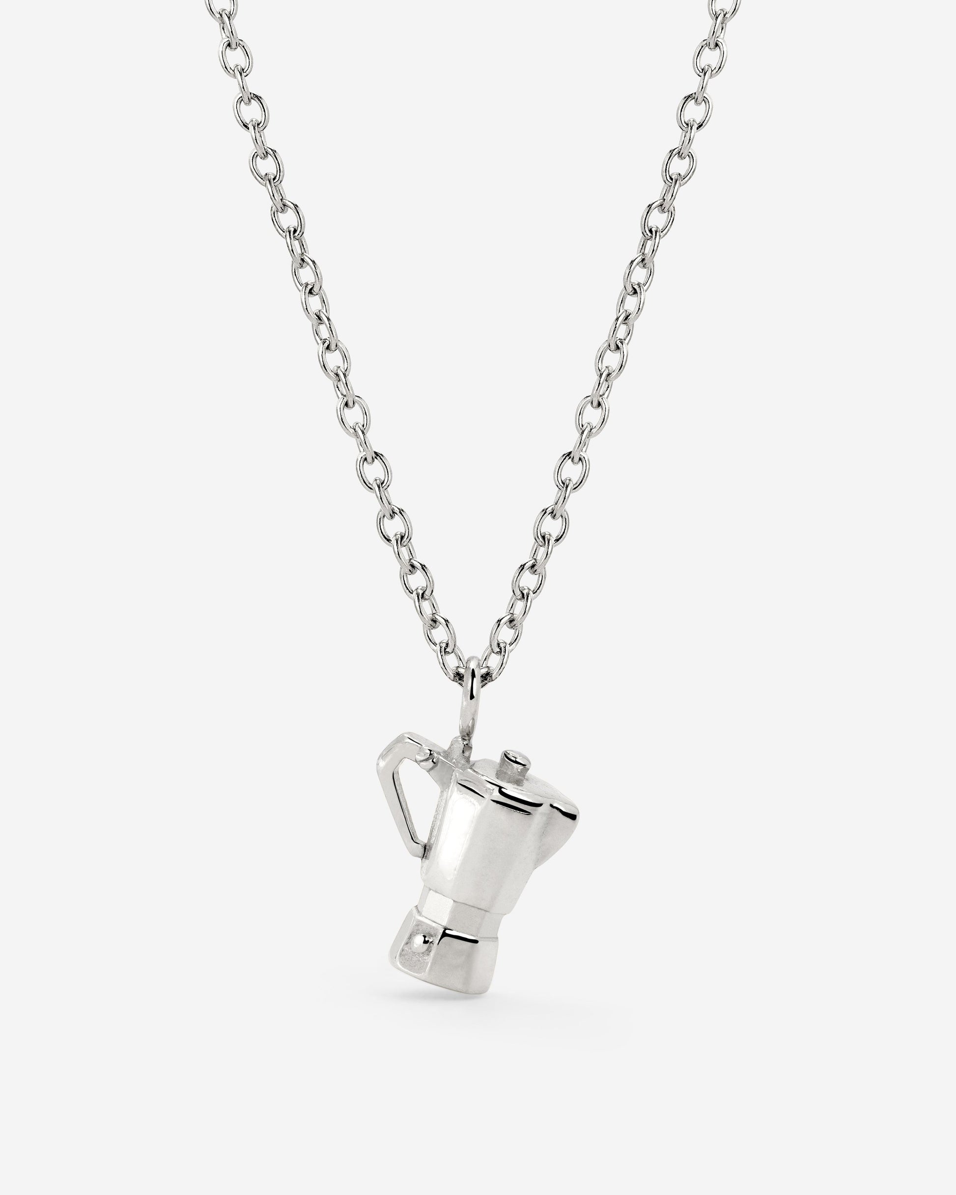 Coffee Lover Necklace Silver