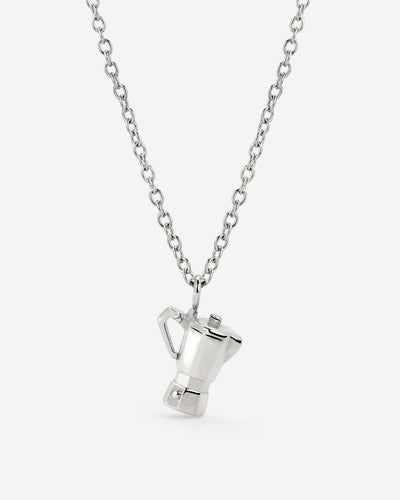 Coffee Lover Necklace Silver