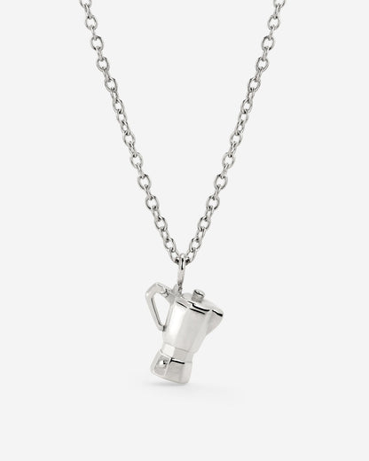 Coffee Lover Necklace Silver