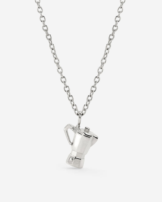 Coffee Lover Necklace Silver