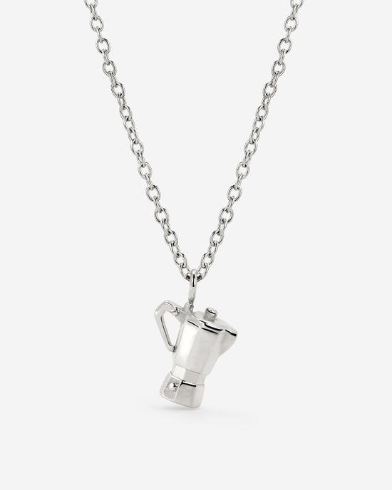 Coffee Lover Necklace Silver