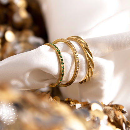 Green Sparkle Ring gold