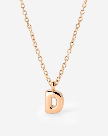 Bubble Letter Necklace Rose Gold