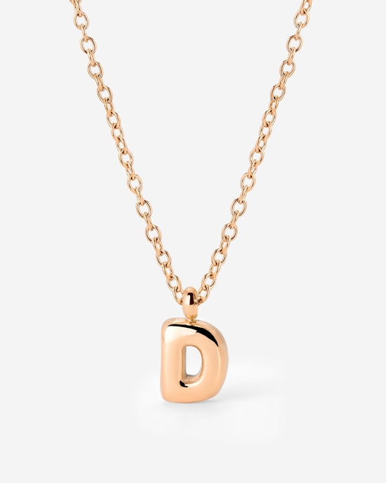 Bubble Letter Necklace Rose Gold