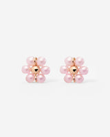Pretty Pink Daisy Studs Rose Gold