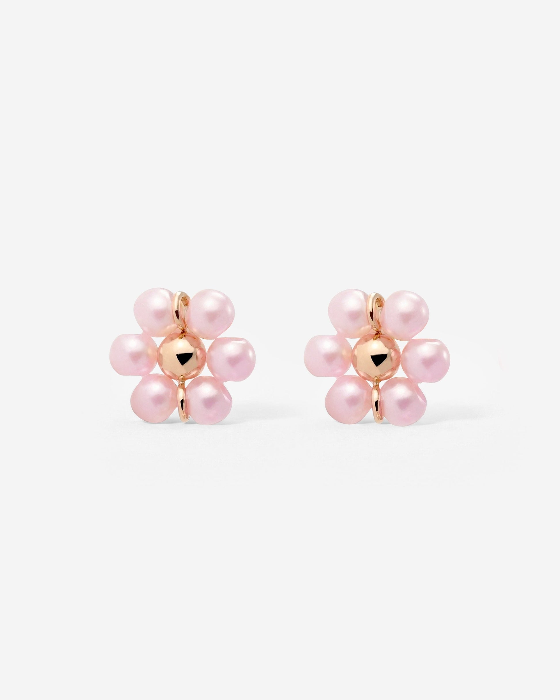 Pretty Pink Daisy Studs Rose Gold