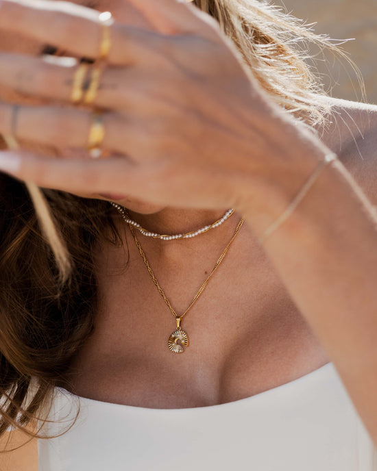 Sparkling Donut Necklace gold