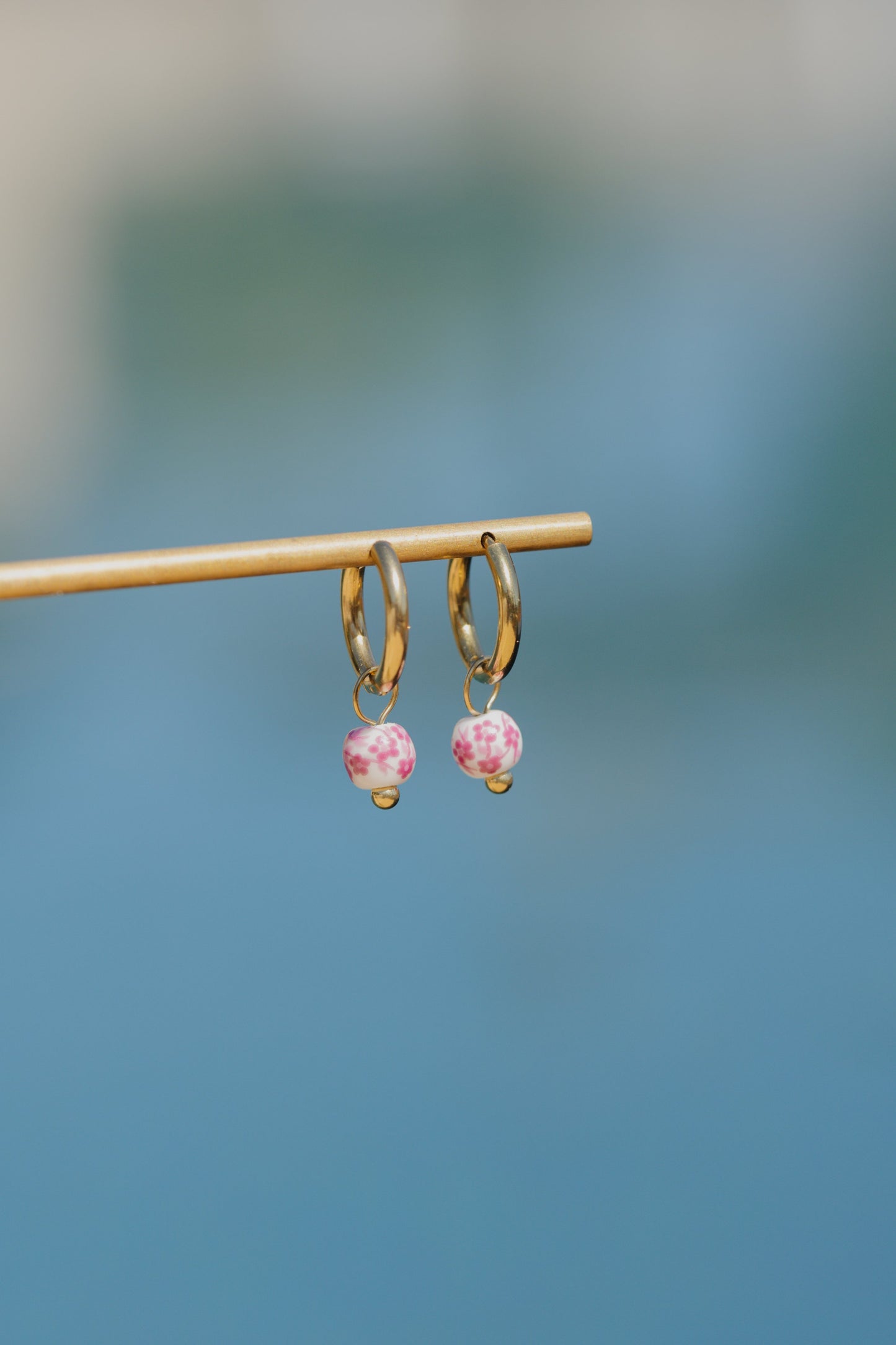 Painted Pink Hoop Set Small