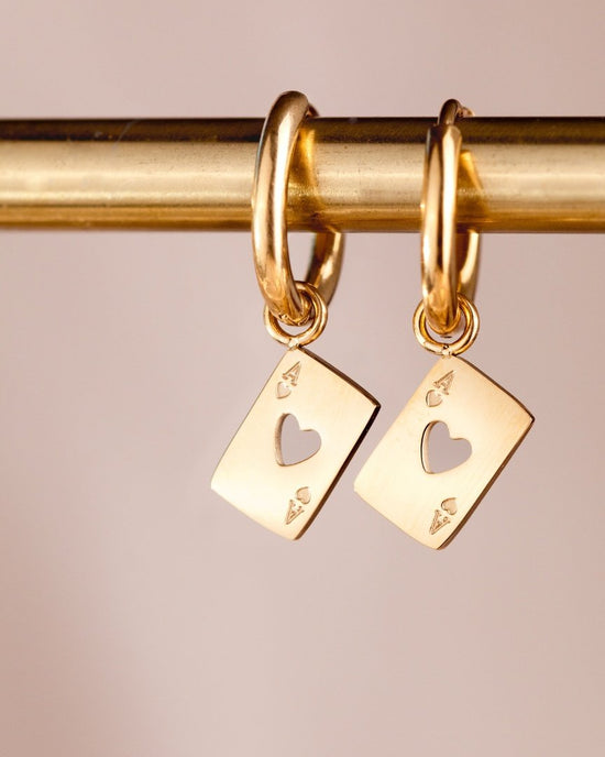 Heart Ace Hoop Set Small gold