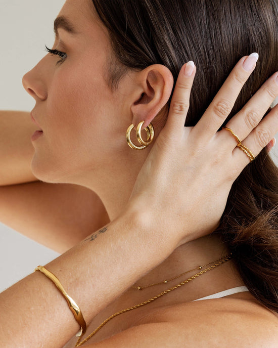 Chunky Lover Hoop Set Medium Gold