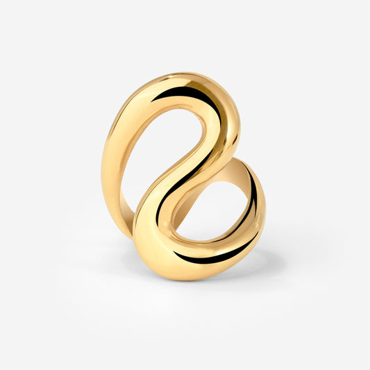 Coiled Ring Stud Earrings Gold