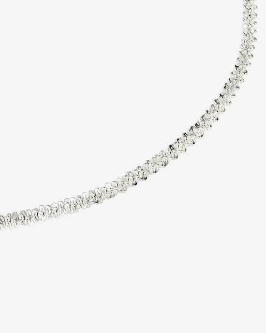 Criss Cross Chain Necklace Silver