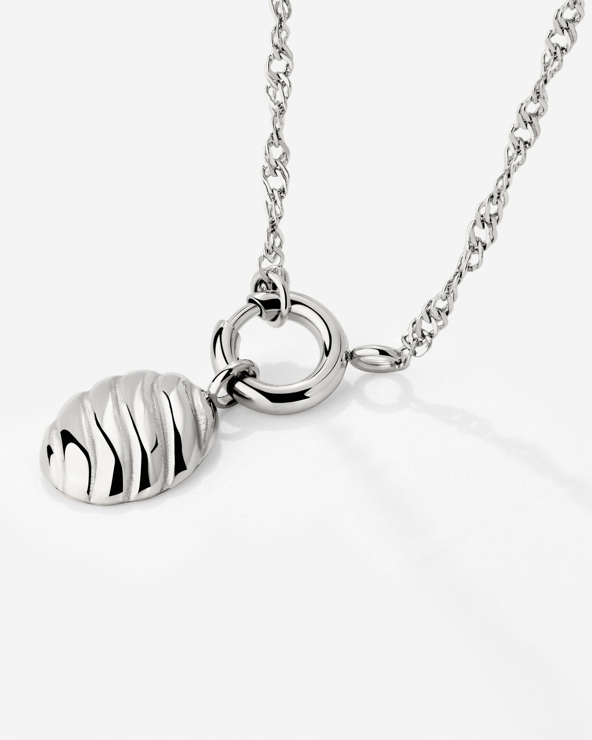 Serenity Singapore Chain Necklace Set Silver