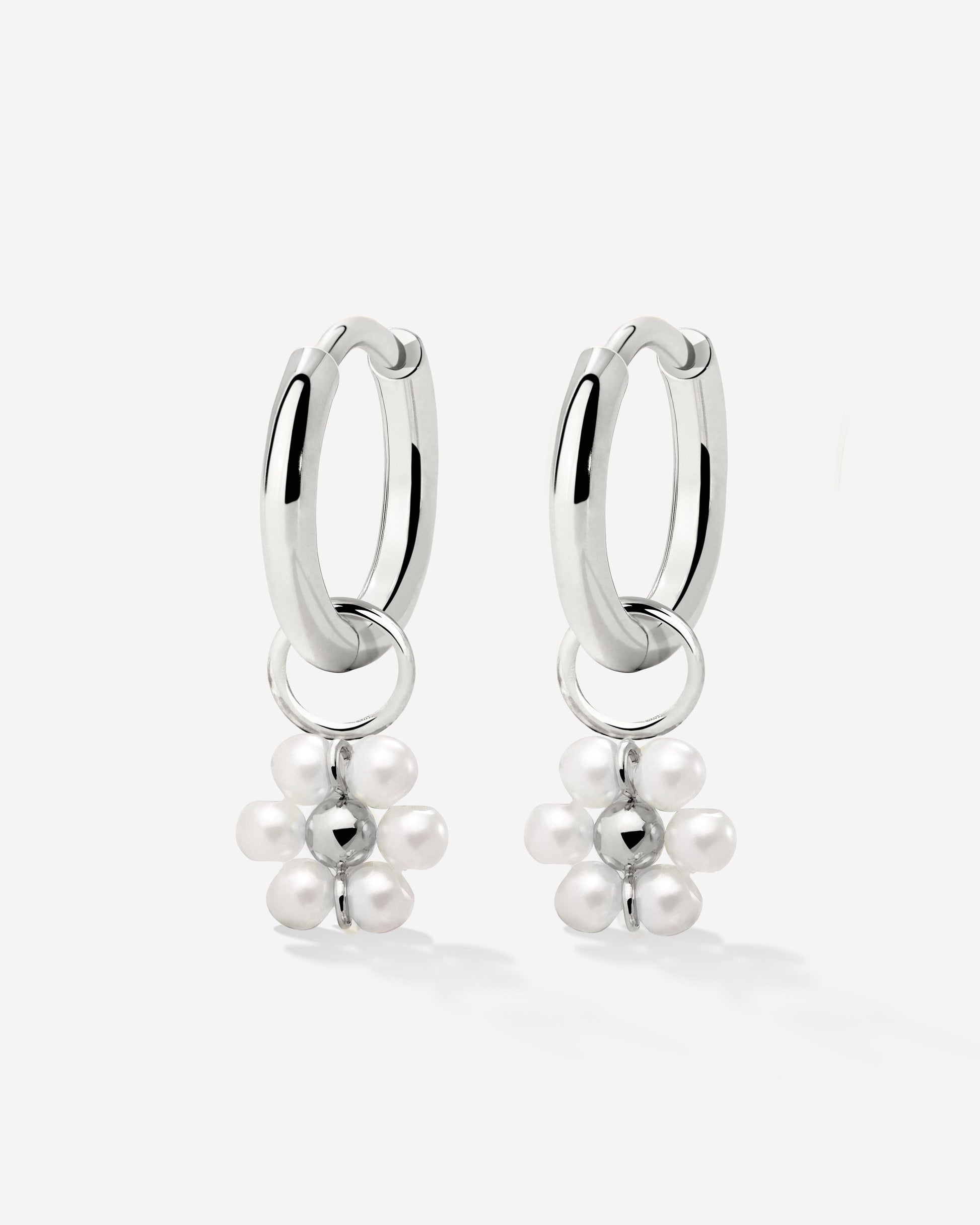 Daisy Hoop Set Small Silver