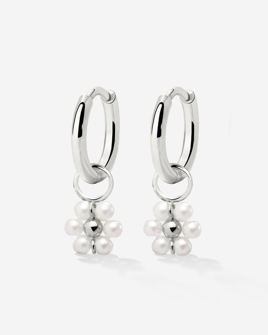 Daisy Hoop Set Small Silver
