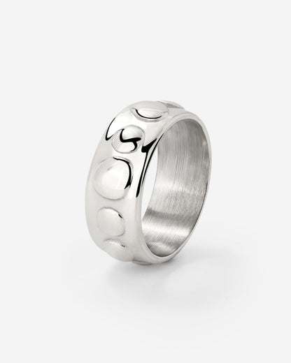 Boho Beads Ring Silver