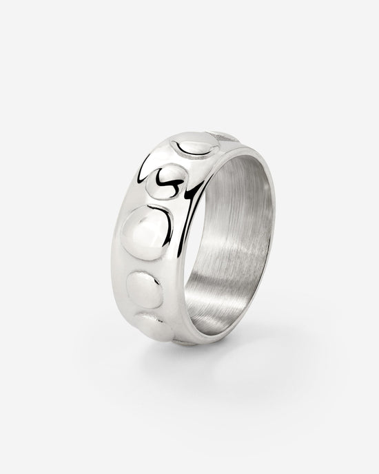 Boho Beads Ring Silver