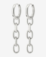 Long Link Hoop Set Small Silver