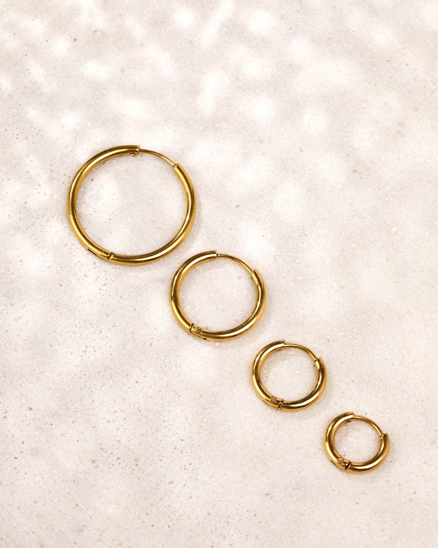 Clean Hoop Set Small Rose Gold