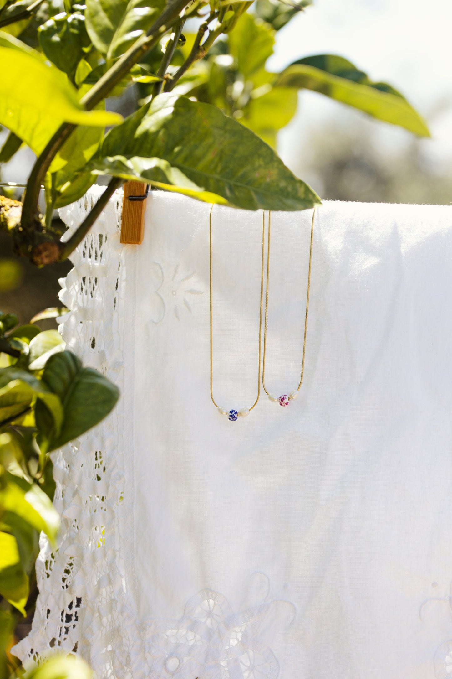 Painted Blue Necklace