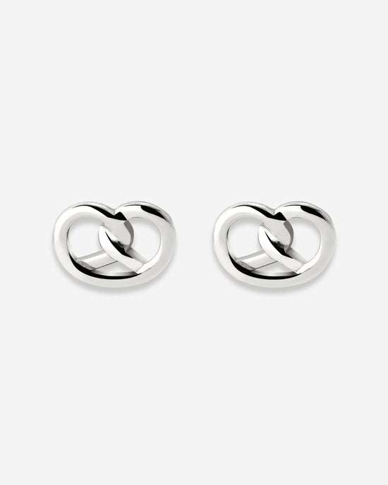Pretzel Babe Studs Silver