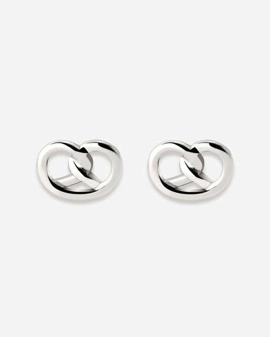 Pretzel Babe Studs Silver