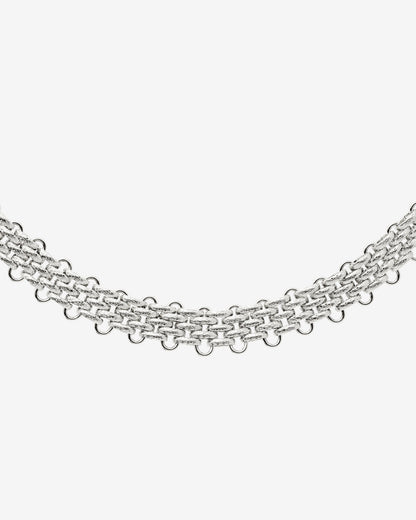 Bold Mesh Necklace Silver