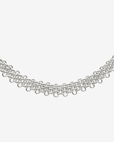 Bold Mesh Necklace Silver
