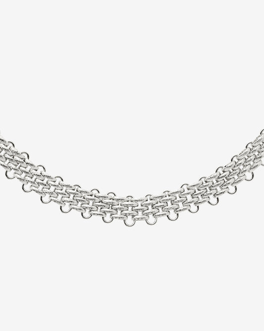 Bold Mesh Necklace Silver