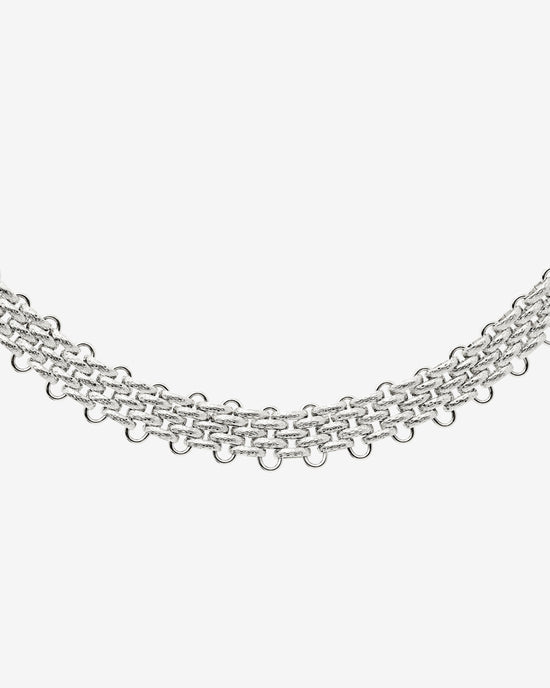 Bold Mesh Necklace Silver