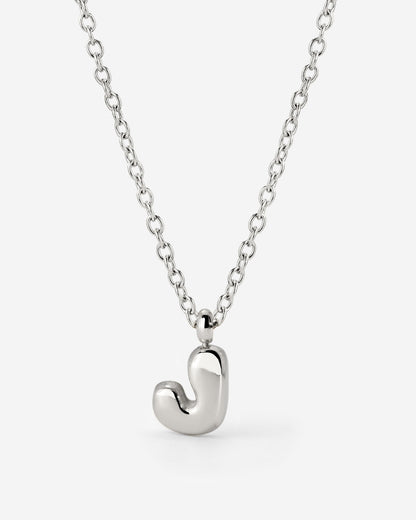 Bubble Letter Necklace Silver