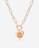 Girl Power Oval Links Necklace Set Rose Gold
