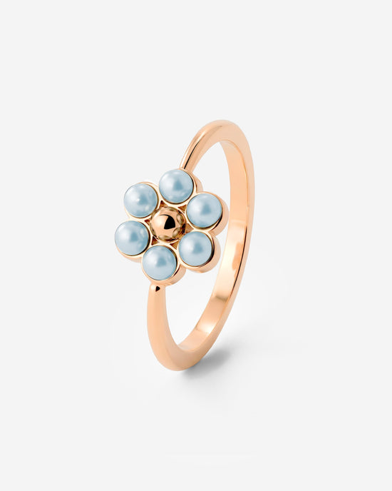 Forever Blue Daisy Ring Rose Gold