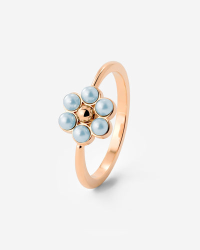 Forever Blue Daisy Ring Rose Gold