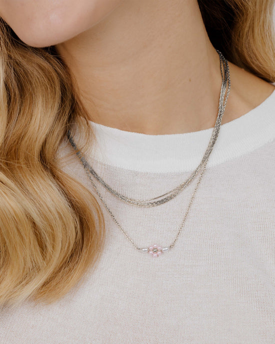 Cascade Layer Necklace Silver