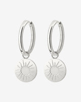 Rising Sun Hoop Set Medium Silver