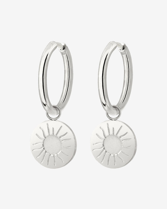 Rising Sun Hoop Set Medium Silver
