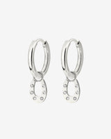 Blinged Horseshoe Hoop Set Small Silver
