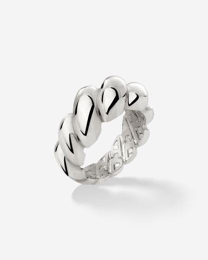 Bold Twist Ring Silver