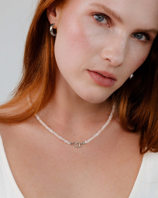 Blushstone Charm Necklace Silver