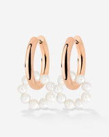 Pearly Donut Hoop Set Rose Gold